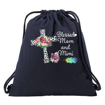 Blessed To Be Called Mom And Mimi Drawstring Bag