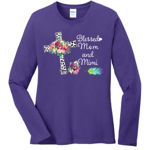 Blessed To Be Called Mom And Mimi Ladies Long Sleeve Shirt