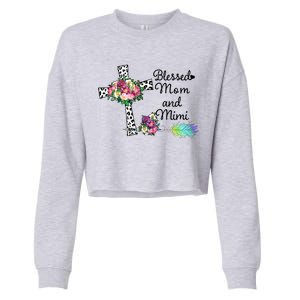 Blessed To Be Called Mom And Mimi Cropped Pullover Crew