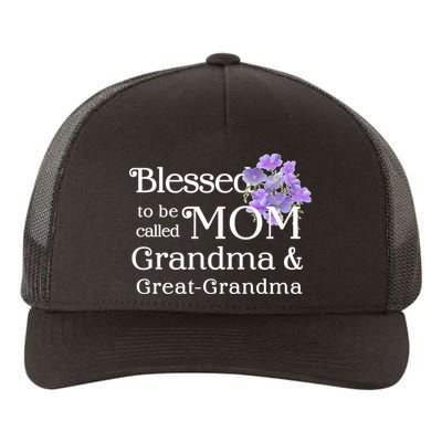 Blessed To Be Called Mom Grandma & Great Grandma Yupoong Adult 5-Panel Trucker Hat