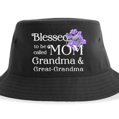 Blessed To Be Called Mom Grandma & Great Grandma Sustainable Bucket Hat