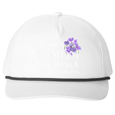 Blessed To Be Called Mom Grandma & Great Grandma Snapback Five-Panel Rope Hat