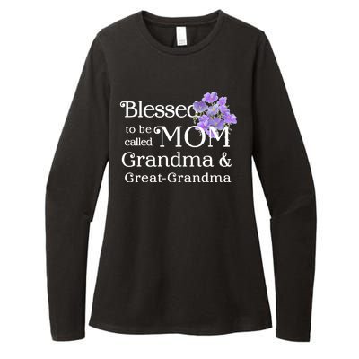 Blessed To Be Called Mom Grandma & Great Grandma Womens CVC Long Sleeve Shirt