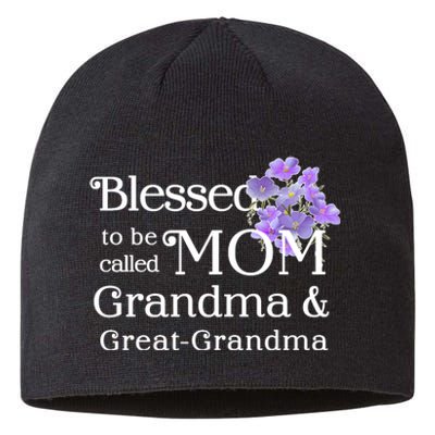 Blessed To Be Called Mom Grandma & Great Grandma Sustainable Beanie