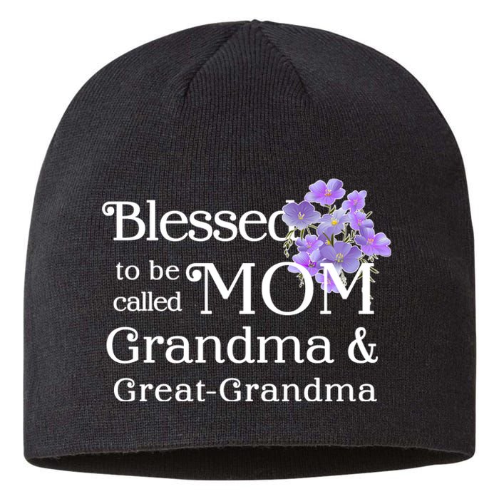 Blessed To Be Called Mom Grandma & Great Grandma Sustainable Beanie