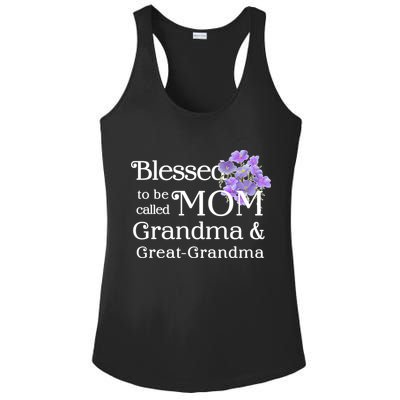 Blessed To Be Called Mom Grandma & Great Grandma Ladies PosiCharge Competitor Racerback Tank