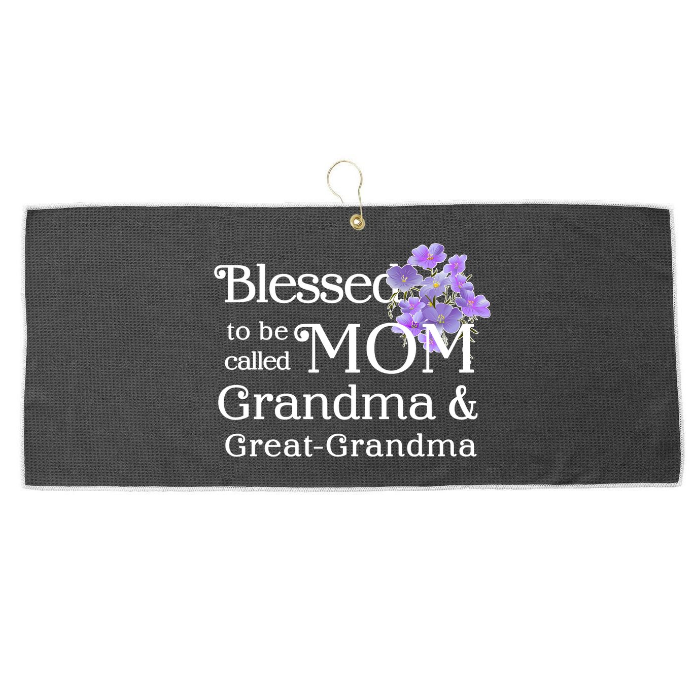 Blessed To Be Called Mom Grandma & Great Grandma Large Microfiber Waffle Golf Towel