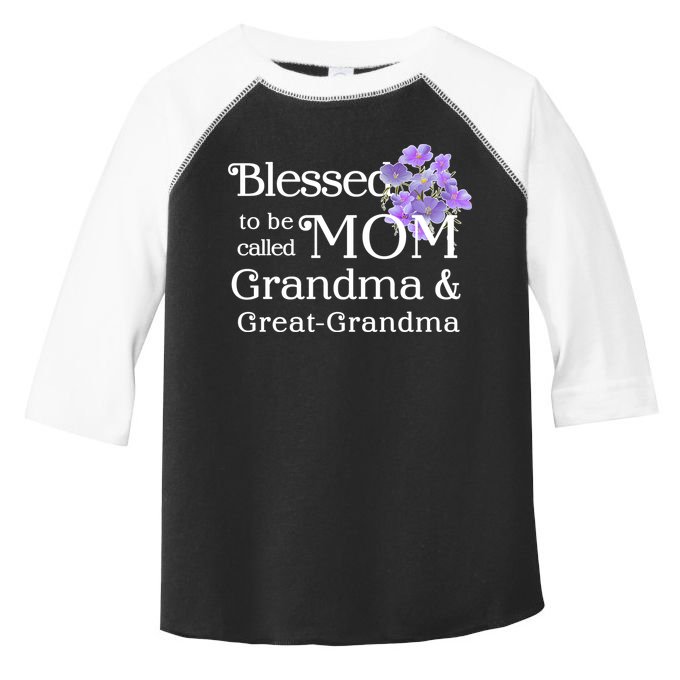Blessed To Be Called Mom Grandma & Great Grandma Toddler Fine Jersey T-Shirt