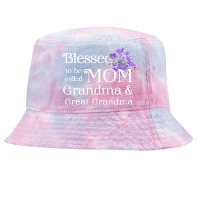 Blessed To Be Called Mom Grandma & Great Grandma Tie-Dyed Bucket Hat