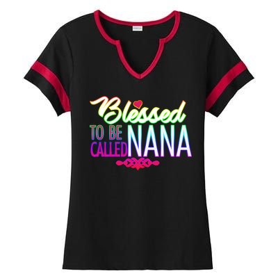 Blessed To Be Called Nana Ladies Halftime Notch Neck Tee