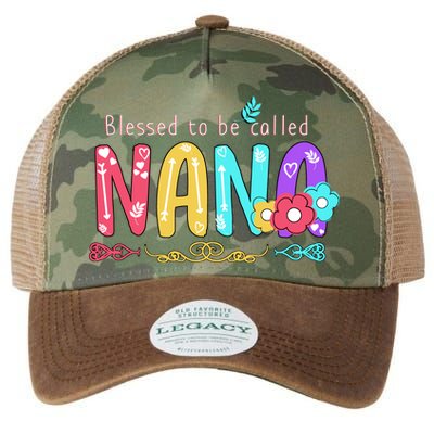 Blessed To Be Called Nana Cute Floral  Legacy Tie Dye Trucker Hat