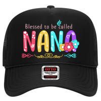 Blessed To Be Called Nana Cute Floral  High Crown Mesh Back Trucker Hat