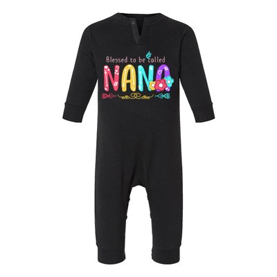 Blessed To Be Called Nana Cute Floral  Infant Fleece One Piece