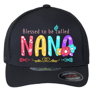 Blessed To Be Called Nana Cute Floral  Flexfit Unipanel Trucker Cap