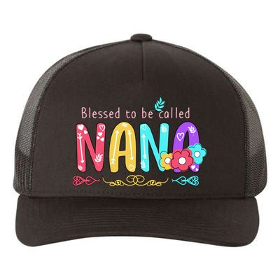 Blessed To Be Called Nana Cute Floral  Yupoong Adult 5-Panel Trucker Hat