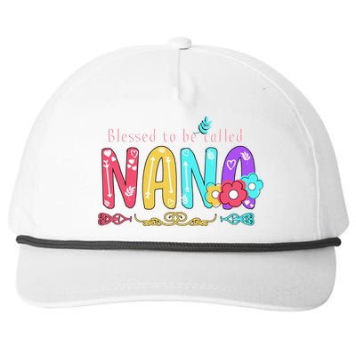 Blessed To Be Called Nana Cute Floral  Snapback Five-Panel Rope Hat