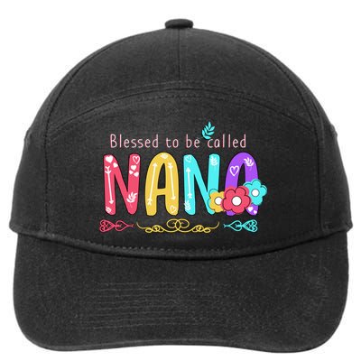 Blessed To Be Called Nana Cute Floral  7-Panel Snapback Hat