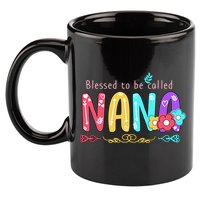 Blessed To Be Called Nana Cute Floral  11oz C Handle Ceramic Mug