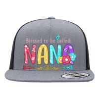 Blessed To Be Called Nana Cute Floral  Flat Bill Trucker Hat