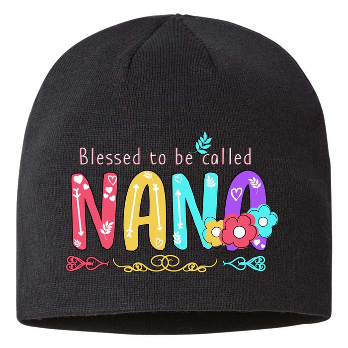 Blessed To Be Called Nana Cute Floral  Sustainable Beanie