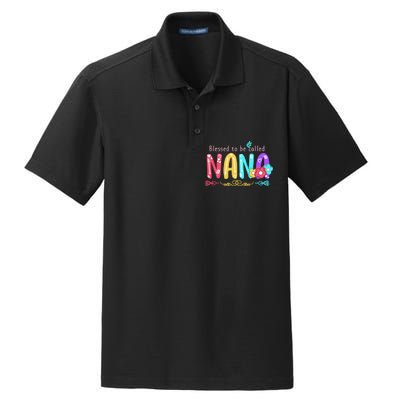 Blessed To Be Called Nana Cute Floral  Dry Zone Grid Polo