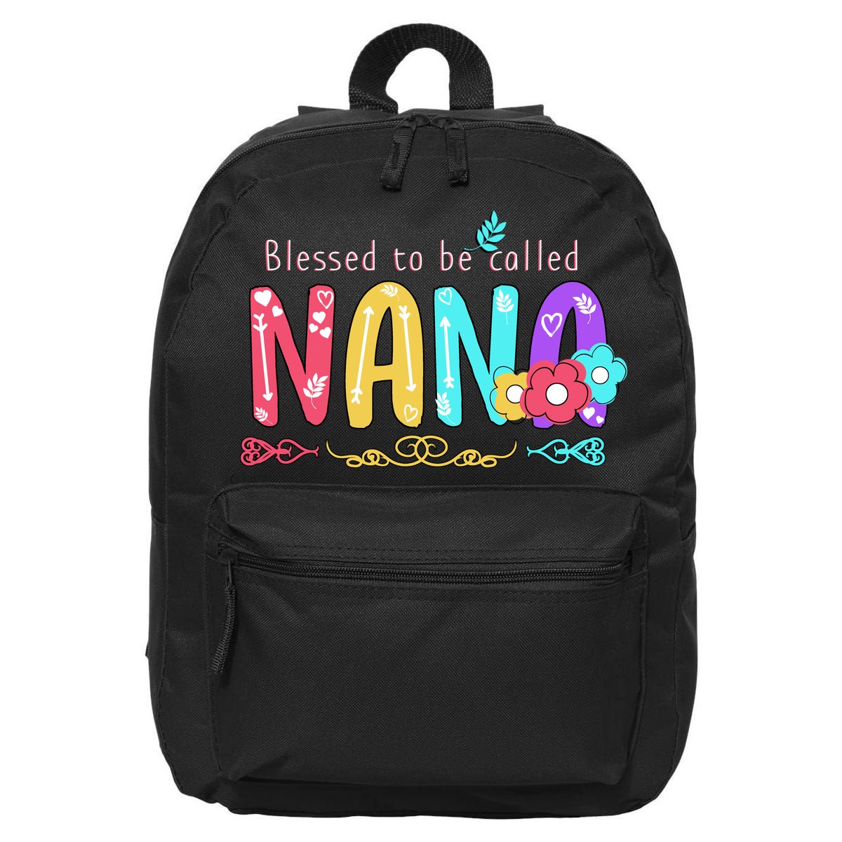 Blessed To Be Called Nana Cute Floral  16 in Basic Backpack