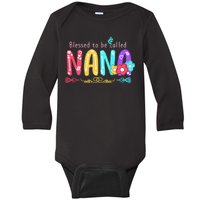 Blessed To Be Called Nana Cute Floral  Baby Long Sleeve Bodysuit