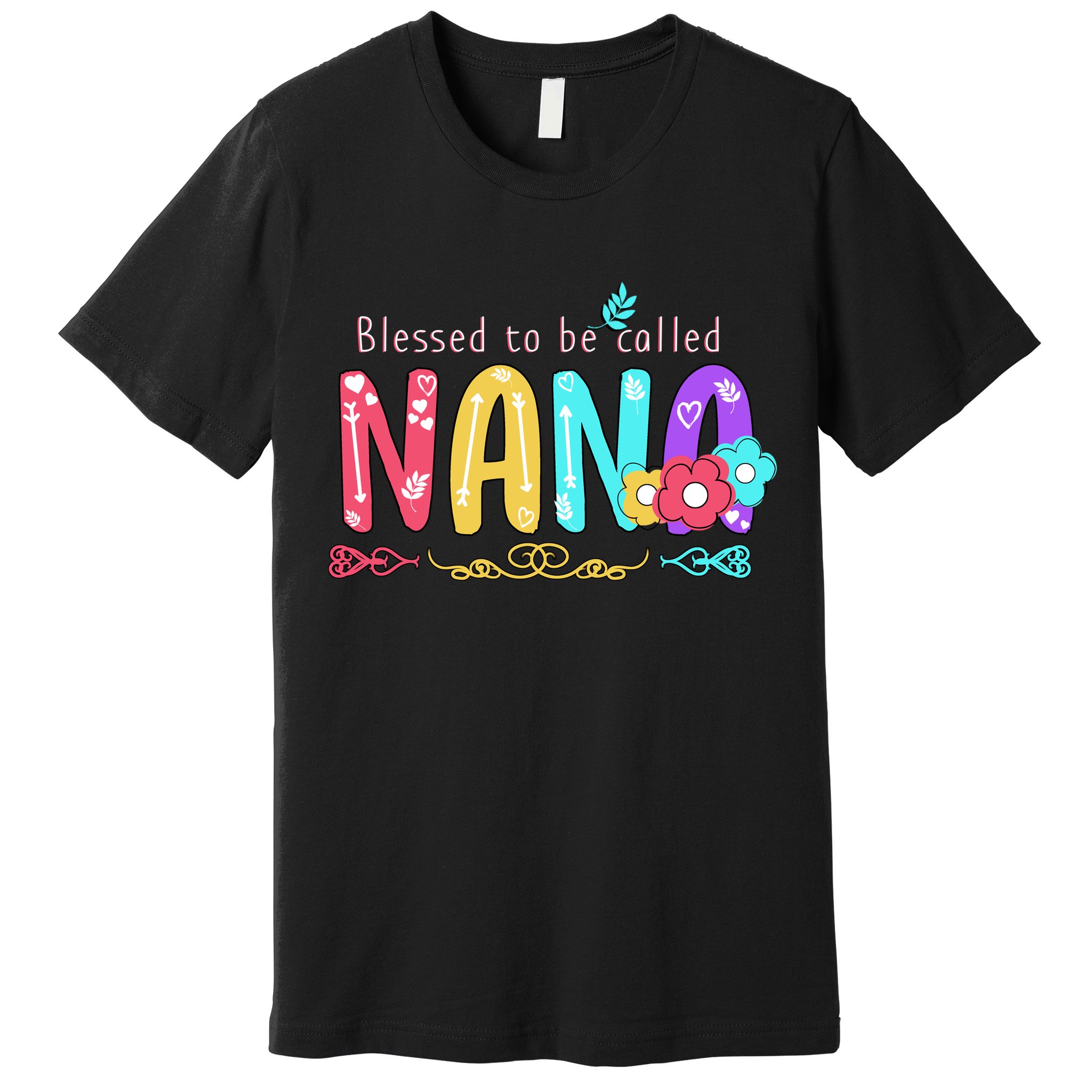 Blessed To Be Called Nana Cute Floral  Premium T-Shirt