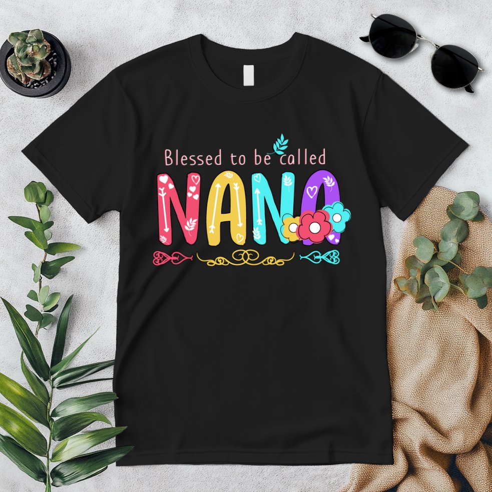 Blessed To Be Called Nana Cute Floral  Premium T-Shirt