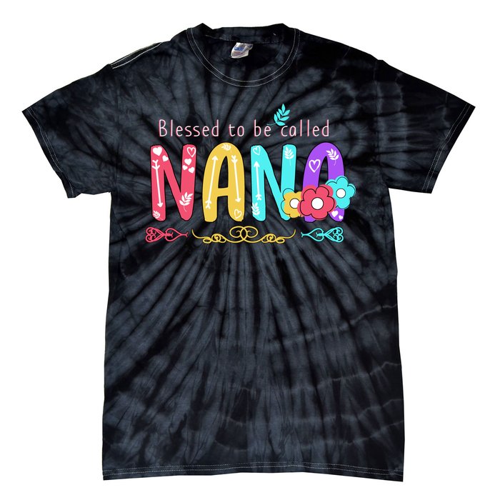 Blessed To Be Called Nana Cute Floral  Tie-Dye T-Shirt