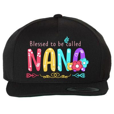 Blessed To Be Called Nana Cute Floral  Wool Snapback Cap