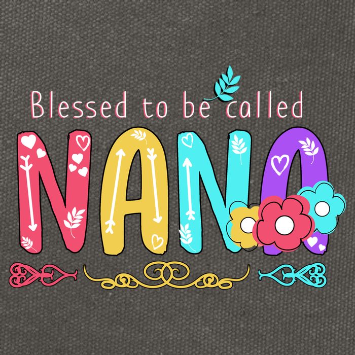 Blessed To Be Called Nana Cute Floral  Cotton Canvas Backpack
