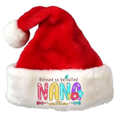 Blessed To Be Called Nana Cute Floral  Premium Christmas Santa Hat