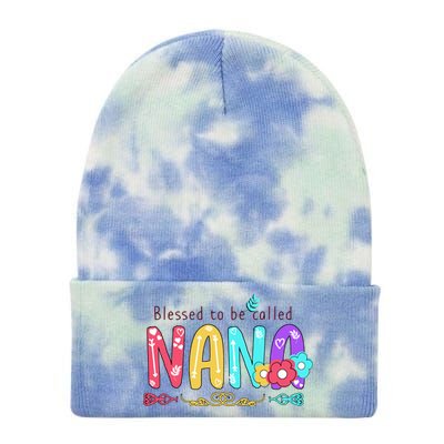 Blessed To Be Called Nana Cute Floral  Tie Dye 12in Knit Beanie