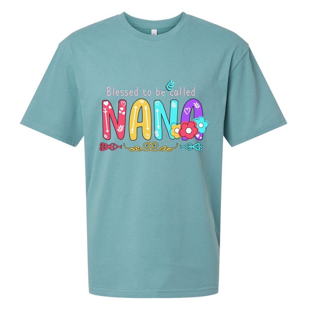Blessed To Be Called Nana Cute Floral  Sueded Cloud Jersey T-Shirt