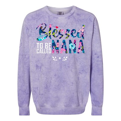 Blessed To Be Called Nana Flower Colorblast Crewneck Sweatshirt