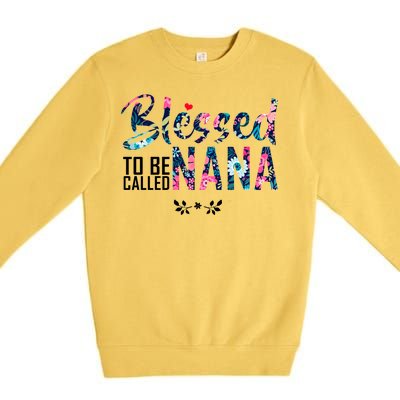 Blessed To Be Called Nana Flower Premium Crewneck Sweatshirt