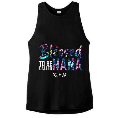 Blessed To Be Called Nana Flower Ladies PosiCharge Tri-Blend Wicking Tank