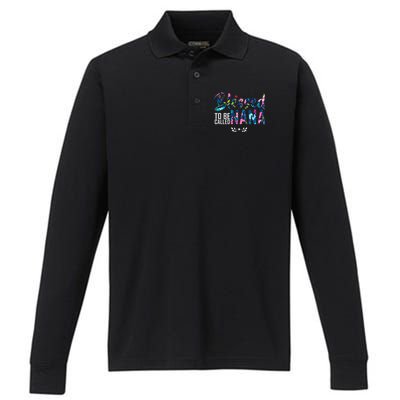 Blessed To Be Called Nana Flower Performance Long Sleeve Polo