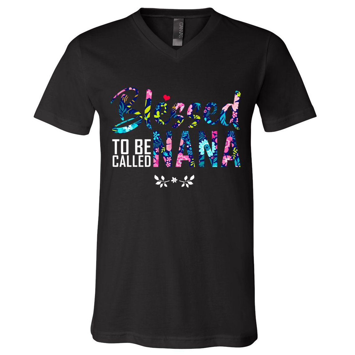 Blessed To Be Called Nana Flower V-Neck T-Shirt