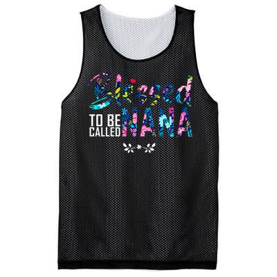 Blessed To Be Called Nana Flower Mesh Reversible Basketball Jersey Tank