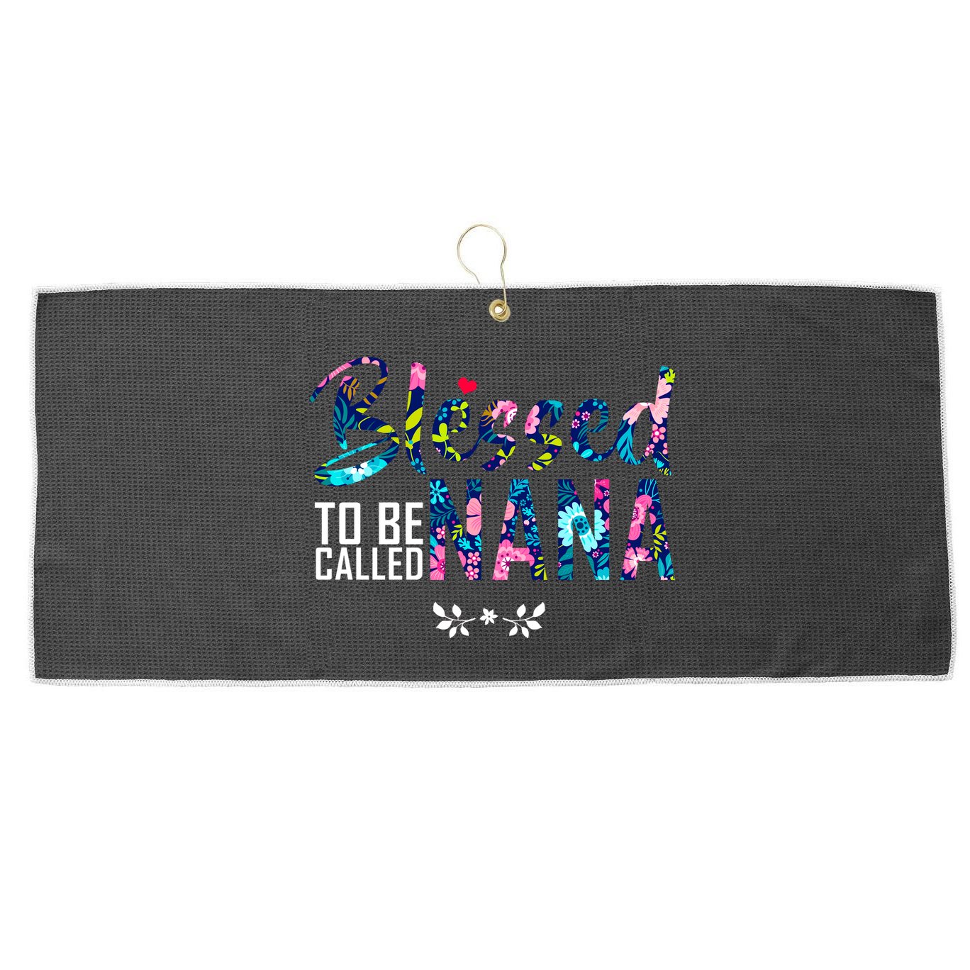 Blessed To Be Called Nana Flower Large Microfiber Waffle Golf Towel