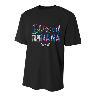 Blessed To Be Called Nana Flower Youth Performance Sprint T-Shirt