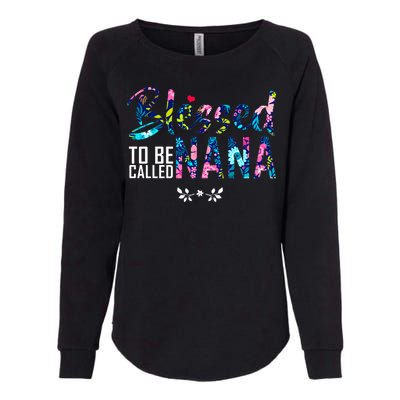 Blessed To Be Called Nana Flower Womens California Wash Sweatshirt