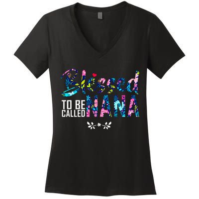 Blessed To Be Called Nana Flower Women's V-Neck T-Shirt