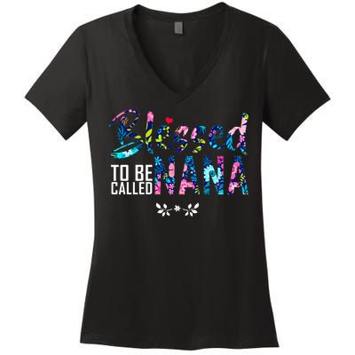 Blessed To Be Called Nana Flower Women's V-Neck T-Shirt