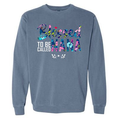 Blessed To Be Called Nana Flower Garment-Dyed Sweatshirt