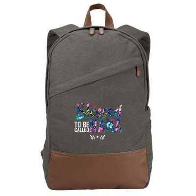 Blessed To Be Called Nana Flower Cotton Canvas Backpack