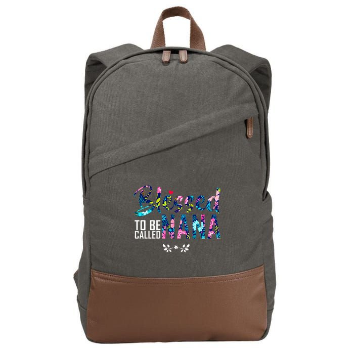 Blessed To Be Called Nana Flower Cotton Canvas Backpack