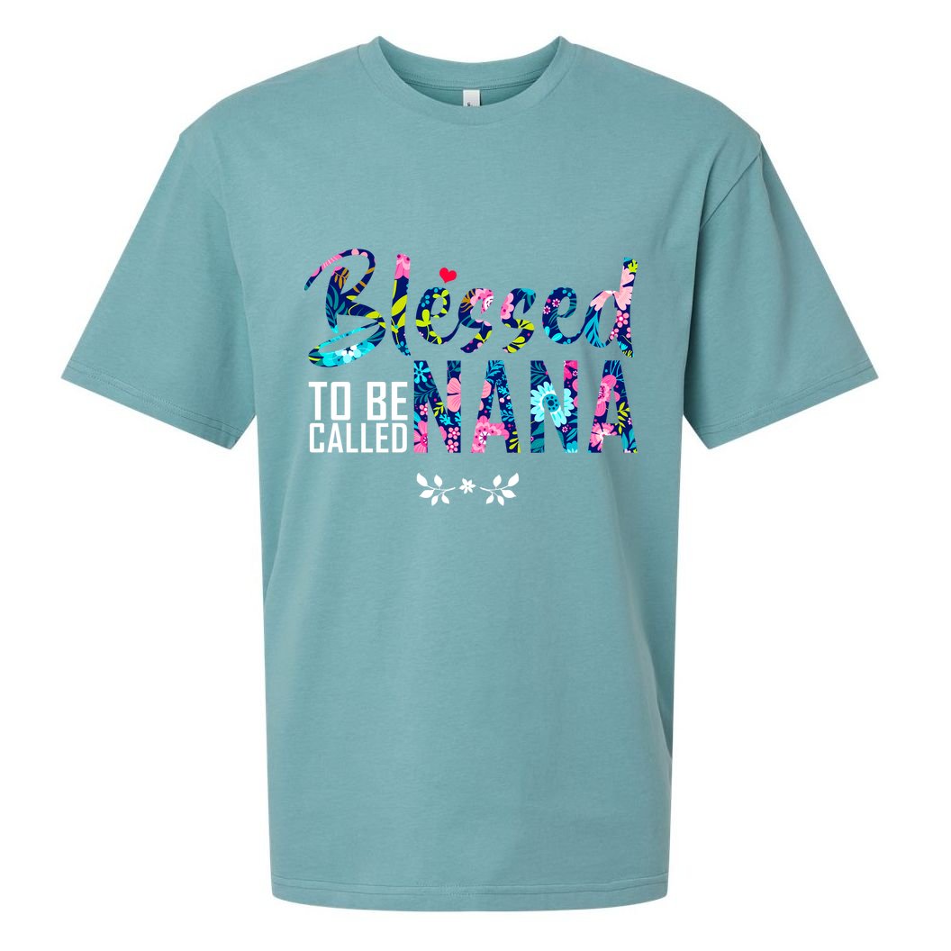 Blessed To Be Called Nana Flower Sueded Cloud Jersey T-Shirt